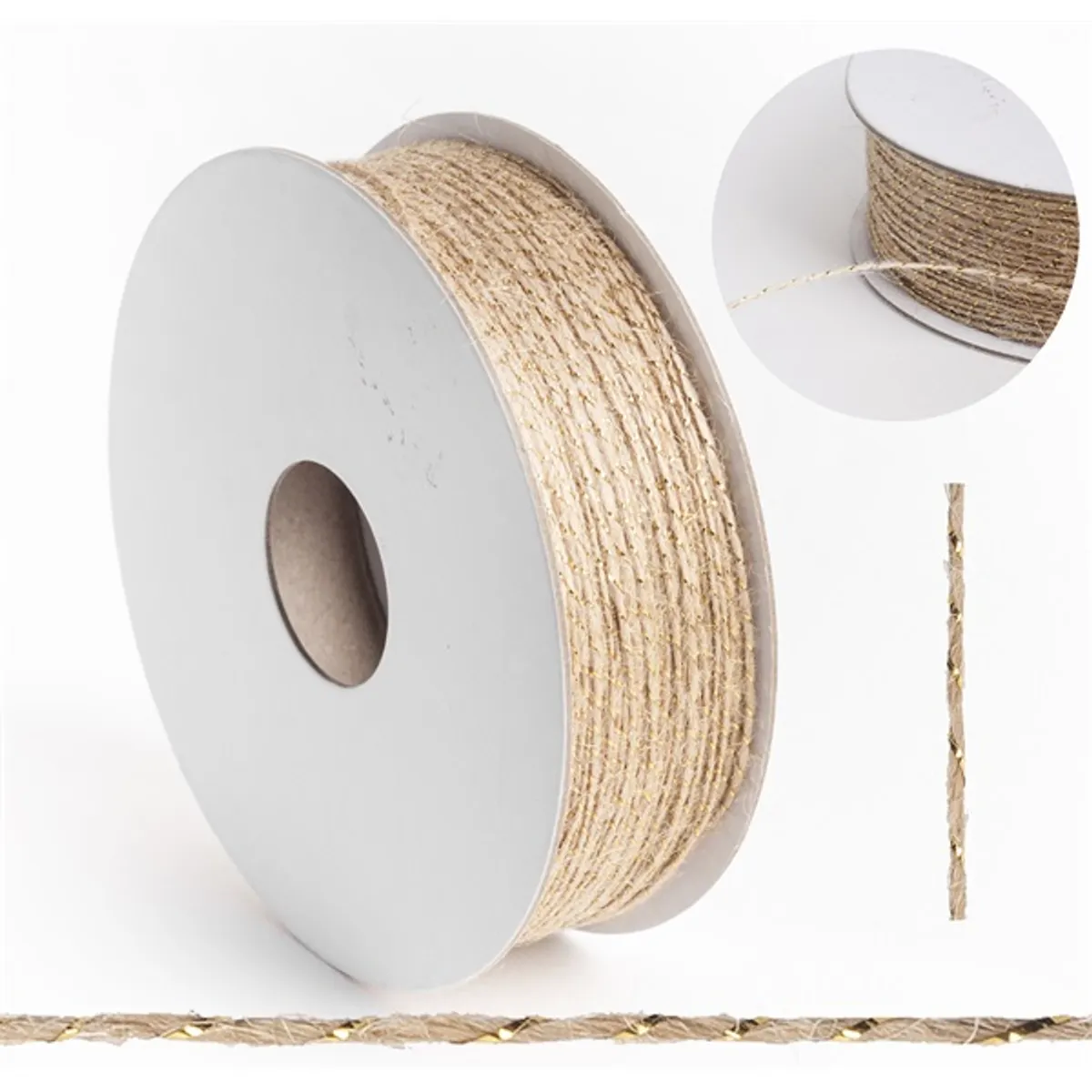 IRIS szalag juta natúr/ arany 1mm/100 méter #1