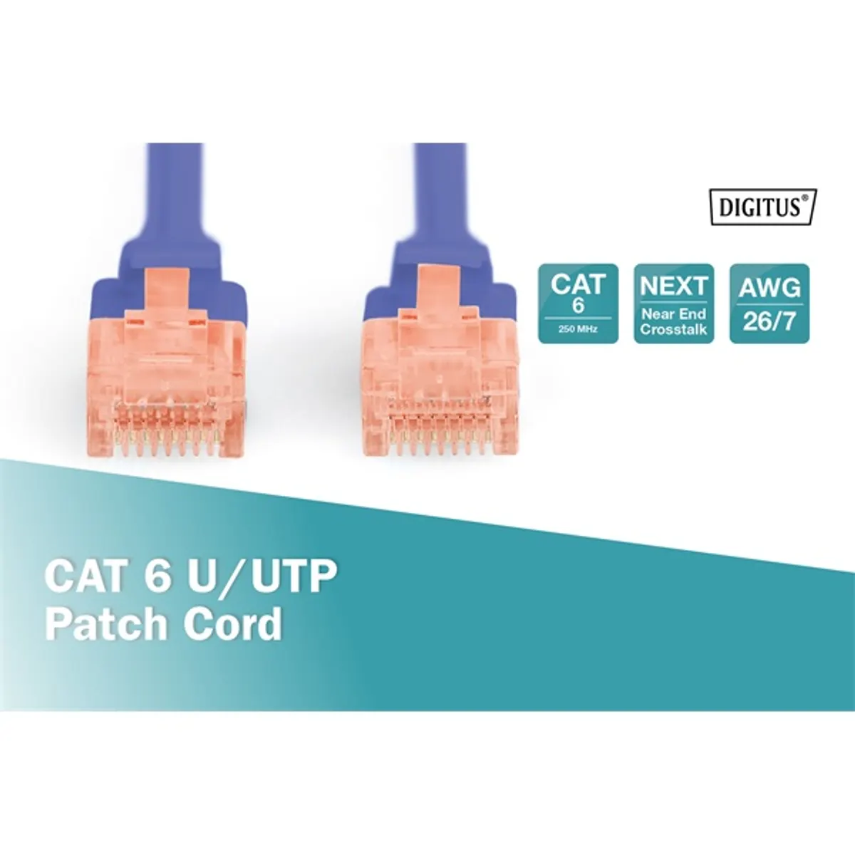 DIGITUS Cat.6 U/UTP PVC 0,5m kék patch kábel #3