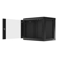 Lanberg WF01-6409-10B 19" 9U SZÉL:600mm MÉLY:450mm MAG:512mm lapraszerelt üvegajtós fekete fali rack szekrény #5