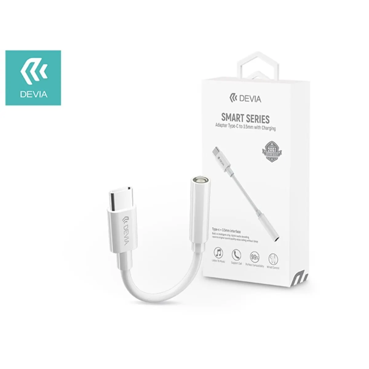 Devia ST354113 Type-C-3,5 jack Smart Adapter Type-C to 3.5 mm with Charging audio adapter #1