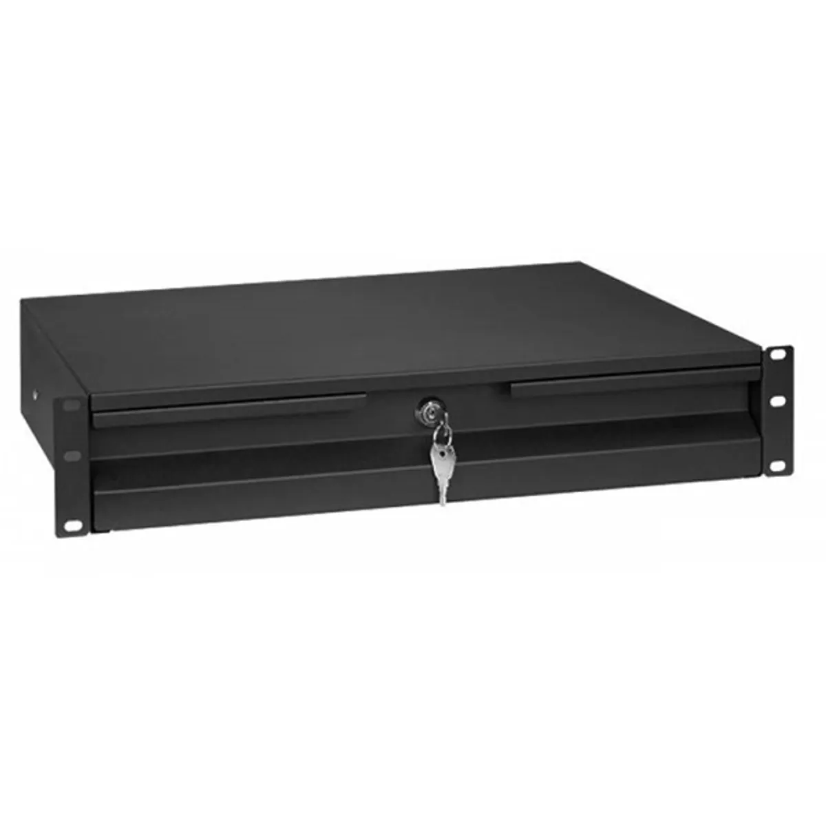 Stalflex RD19-2U-B 19" 320mm 2U zárható fekete rack fiók #1