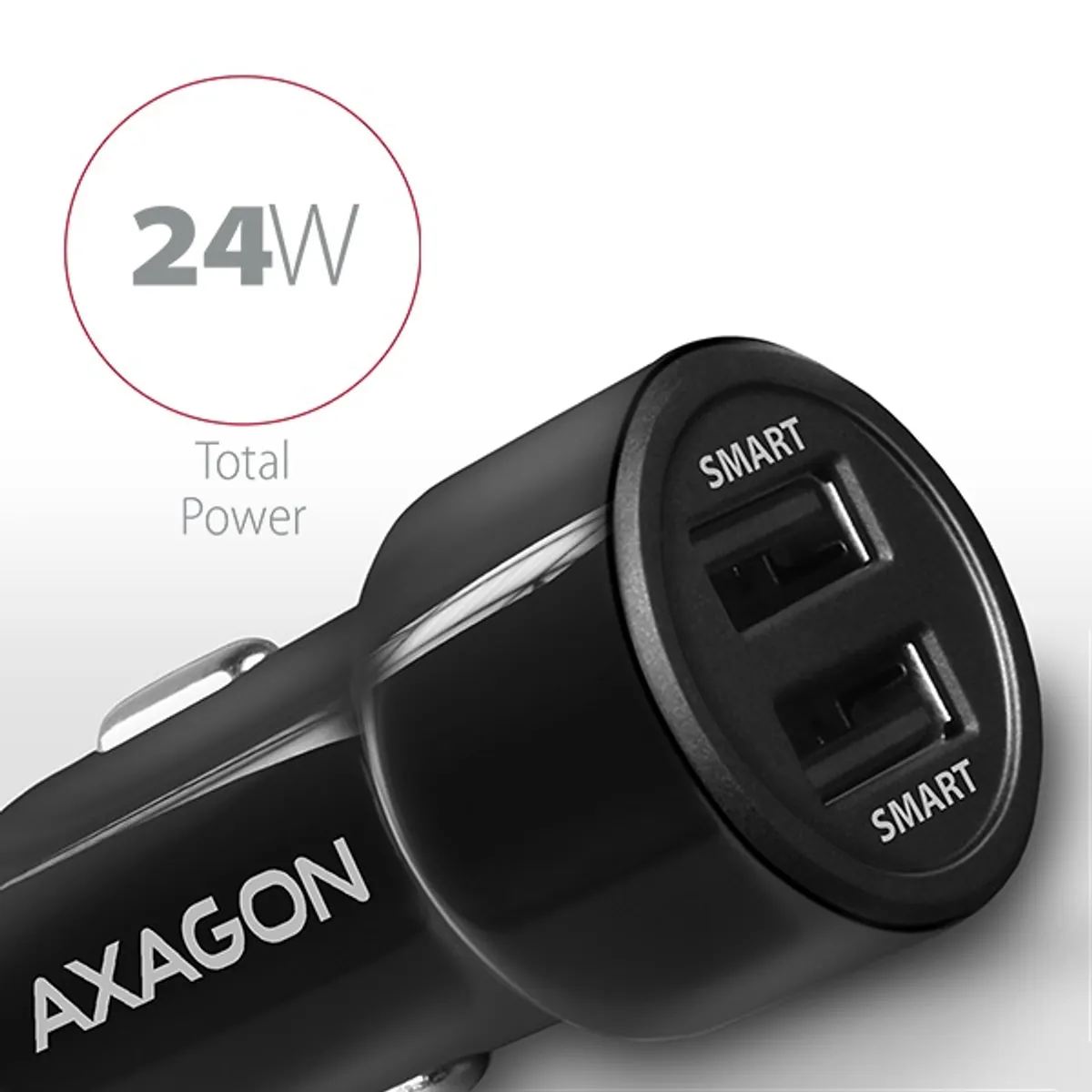 Axagon PWC-5V5 2.4A + 2.4A fekete autós töltő #1
