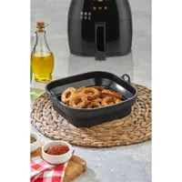 TOO összecsukható négyzetes szilikon forma forrólevegős sütőhöz (air fryer) 21cm*21cm, szürke, fekete vagy piros SL-3251 #8