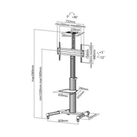 Sbox FS-446 37"-70" VESA 600x400 görgős ezüst prezentációs állvány #2