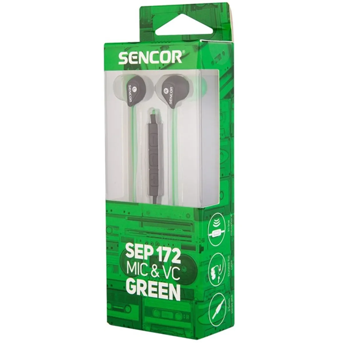 Sencor SEP 172 mikrofonos zöld fülhallgató #2