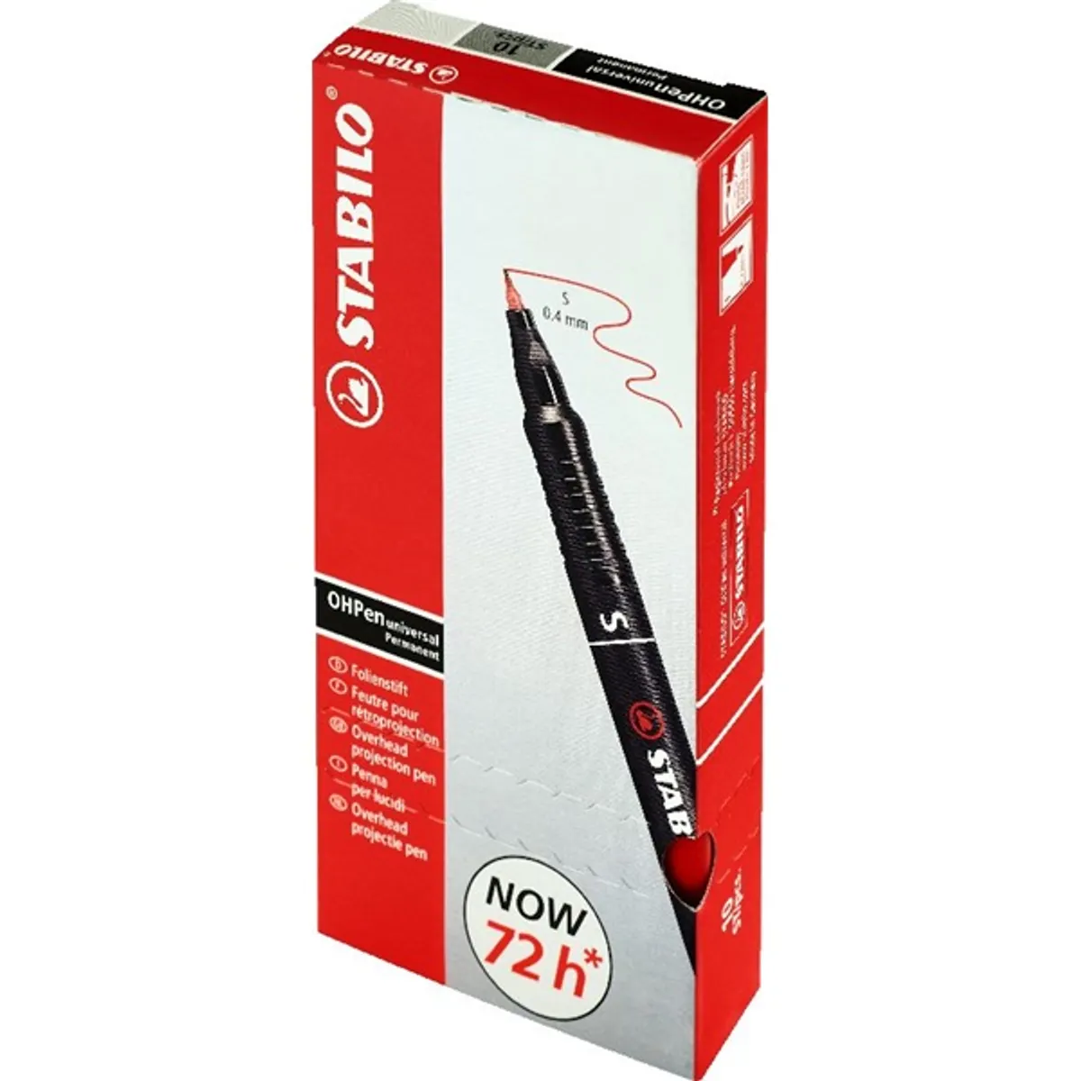 Stabilo OHPen 841"S" 10db/csomag piros permanent marker #1