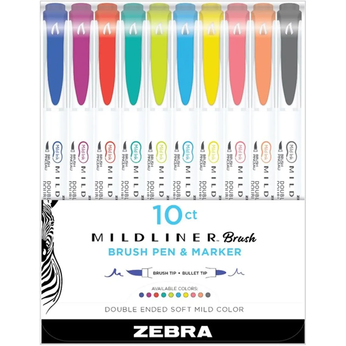 Zebra Mildliner Brush Cool&Refined 10db-os kettős végű ecset marker #1