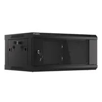 Lanberg WF01-6404-10B 19" 4U SZÉL:600mm MÉLY:450mm MAG:290mm lapraszerelt üvegajtós fekete fali rack szekrény #2