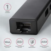 Axagon HMA-GL3A 3 portos USB3.2. Gen 2 fekete HUB Gigabit LAN porttal #3