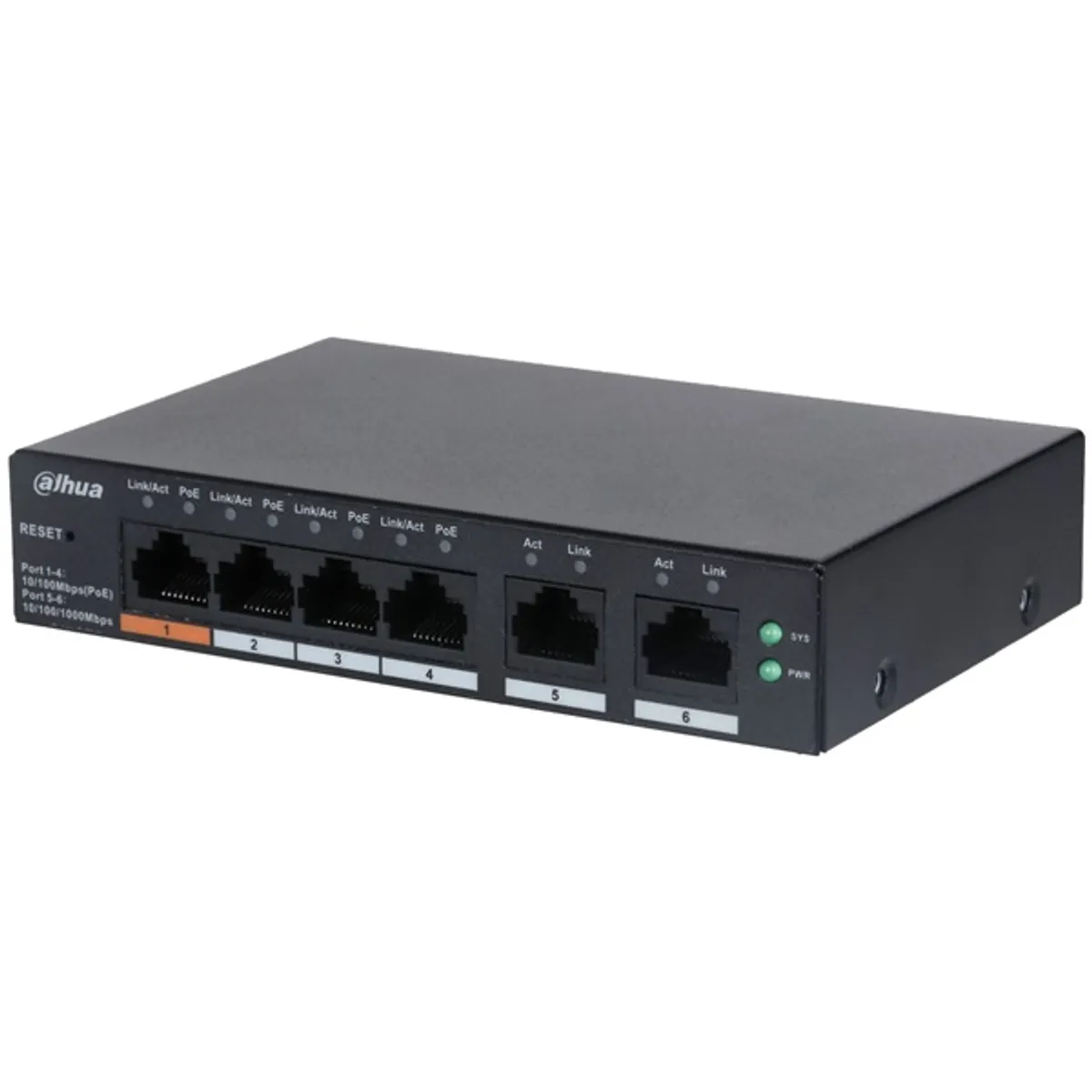 Dahua CS4006-4ET-60 4x10/100 Mbps PoE + 2x10/100 Mbps uplink/60W/Cloud Managed PoE Switch #1
