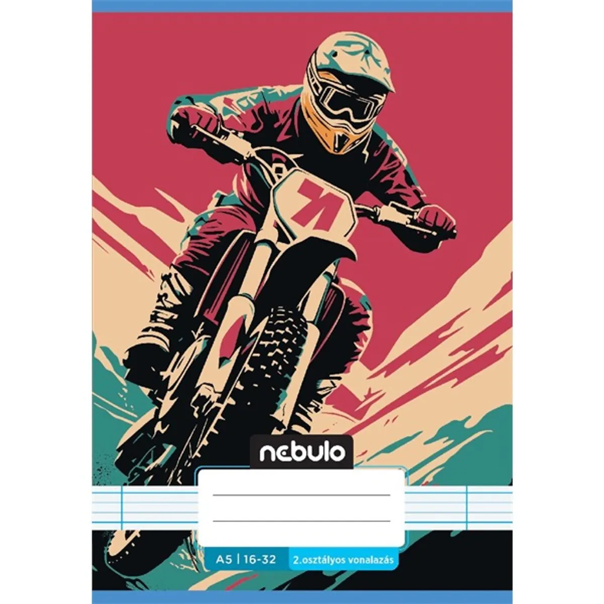 Nebulo Vagány minták A5 2. osztályos 16-32 tűzött vonalas füzet #3