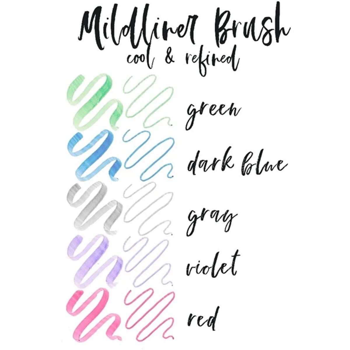 Zebra Mildliner Brush Cool&Refined  5db-os kettős végű ecset marker #3