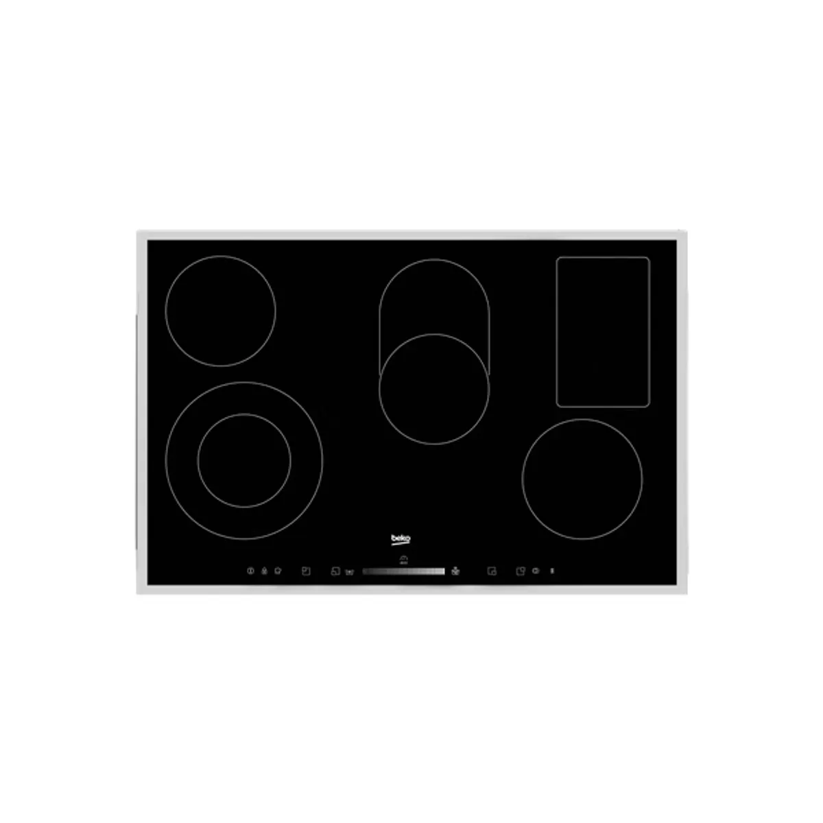 Beko HIC 85502 TX fekete, beépíthető, elektromos üvegkerámia, főzőzóna: 5, beépíthető méret: 75cm, főzőlap #1