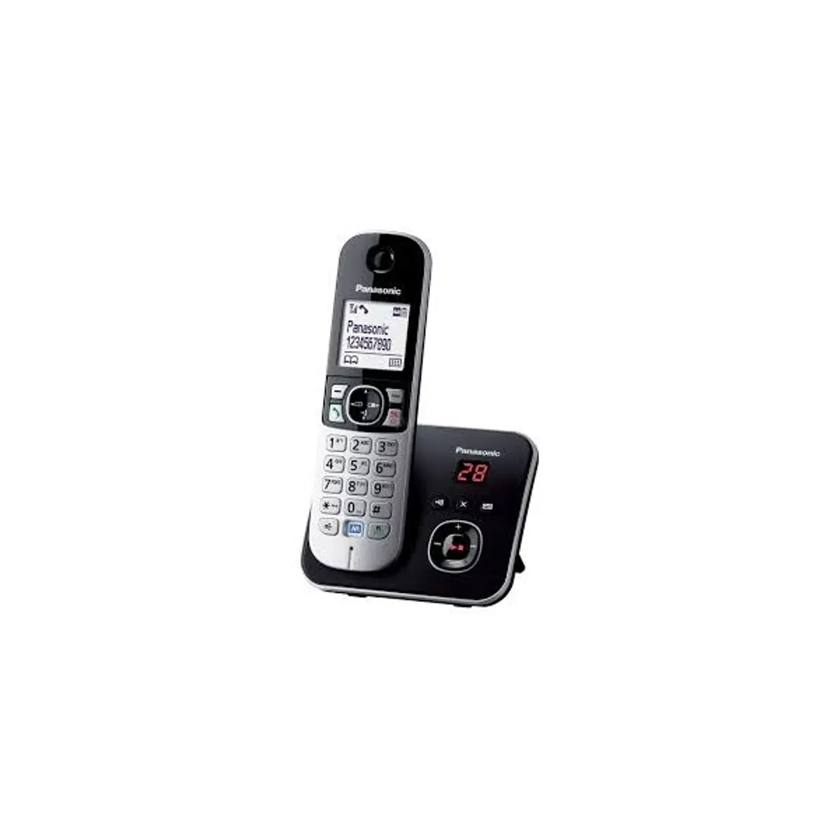 Panasonic KX-TG6821PDB DECT fehér háttérvil. kihang. üzenetrögzítős hívóazonosítós fekete telefon #1