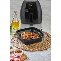 TOO összecsukható négyzetes szilikon forma forrólevegős sütőhöz (air fryer) 21cm*21cm, szürke, fekete vagy piros SL-3251 #6