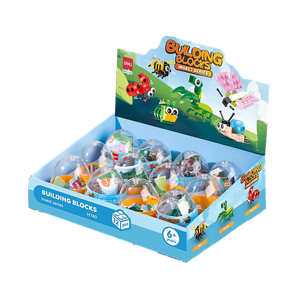 Deli Rovarok, 6 féle modell,  építőjáték tojásban #1