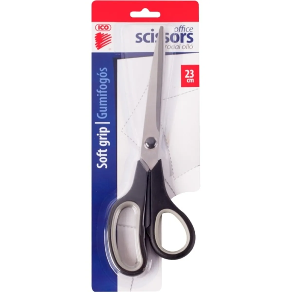 ICO Sh002-02 Bl 23cm gumifogós irodai olló #1