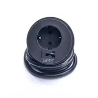 TOO GPS-203-1B IP20, 1x 2P+F, kábelkivezettéssel, fekete asztalba süllyeszthető elosztó #4