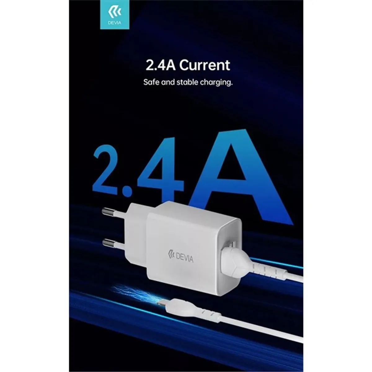 Devia ST361395 5V/2.4A Smart 2xUSB Hálózati töltő adapter + 1 m Lightning kábel #4
