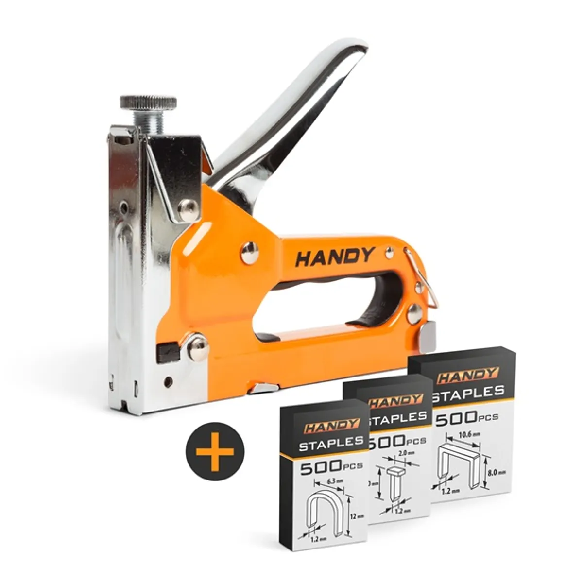 Handy 10442 tűzőgép + kiszedő eszköz + 3 féle kapocs kézi tűzőkapocs szett #1