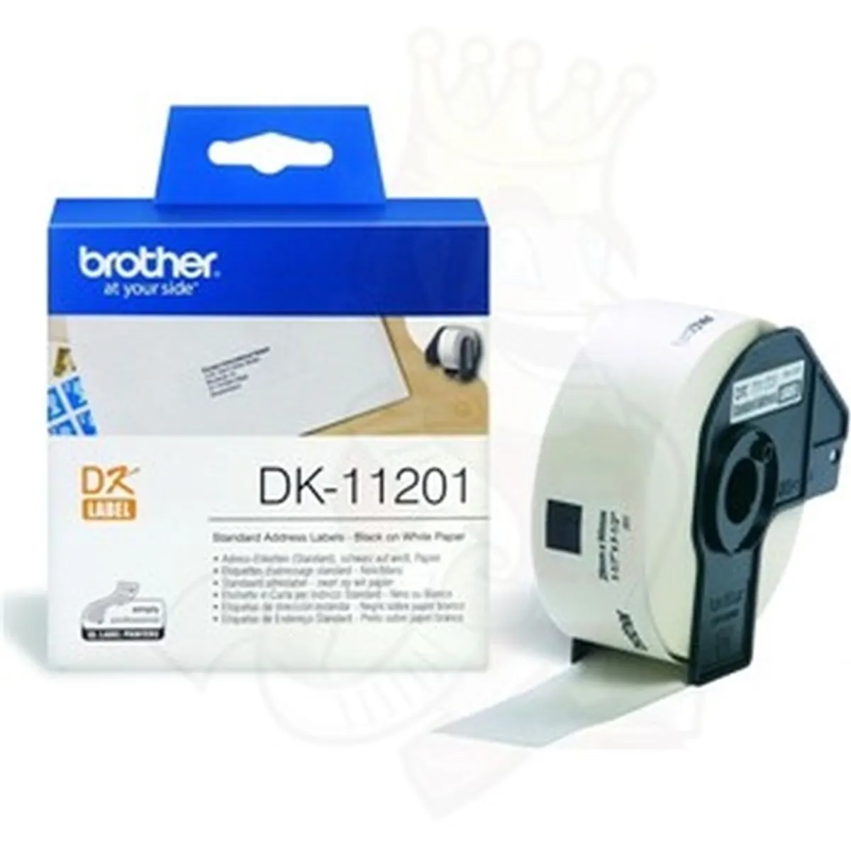 Brother DK11201 29x90mm 400db-os papír fehér/fekete papírszalag #1