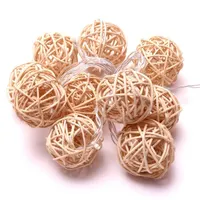 Iris Gömb alakú fonott/rattan/1,5m/meleg fehér/10db LED-es/3xAA elemes fényfüzér, fénydekoráció #2