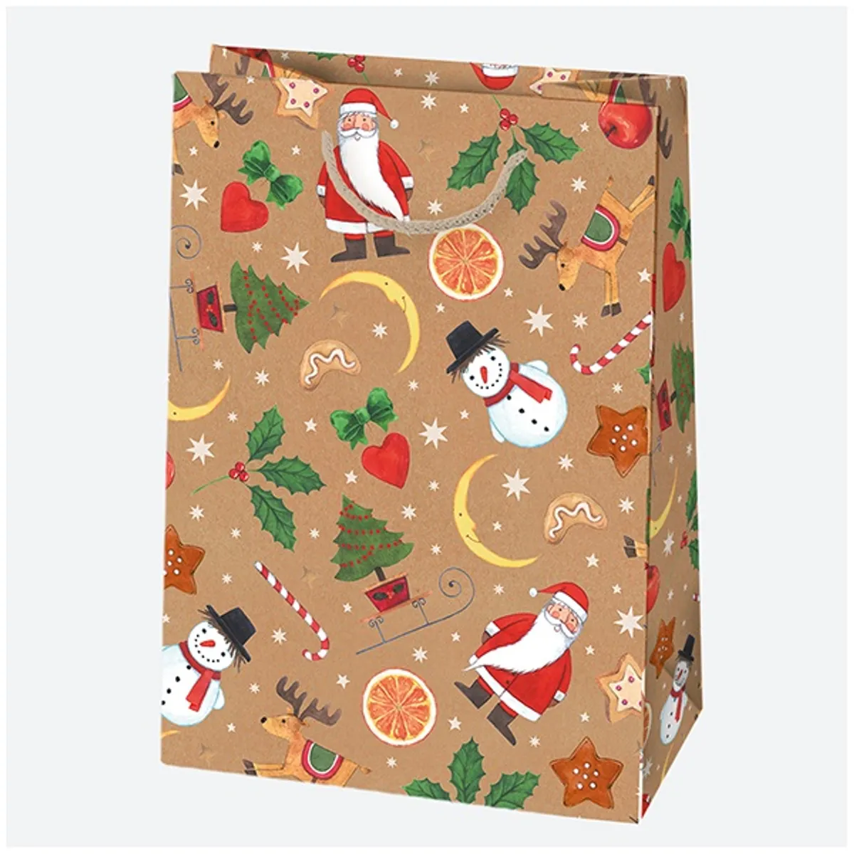 IRIS Karácsonyi ajándéktasak, EKO kraft papír, 230x320x110 mm, különböző színekben és mintával #9