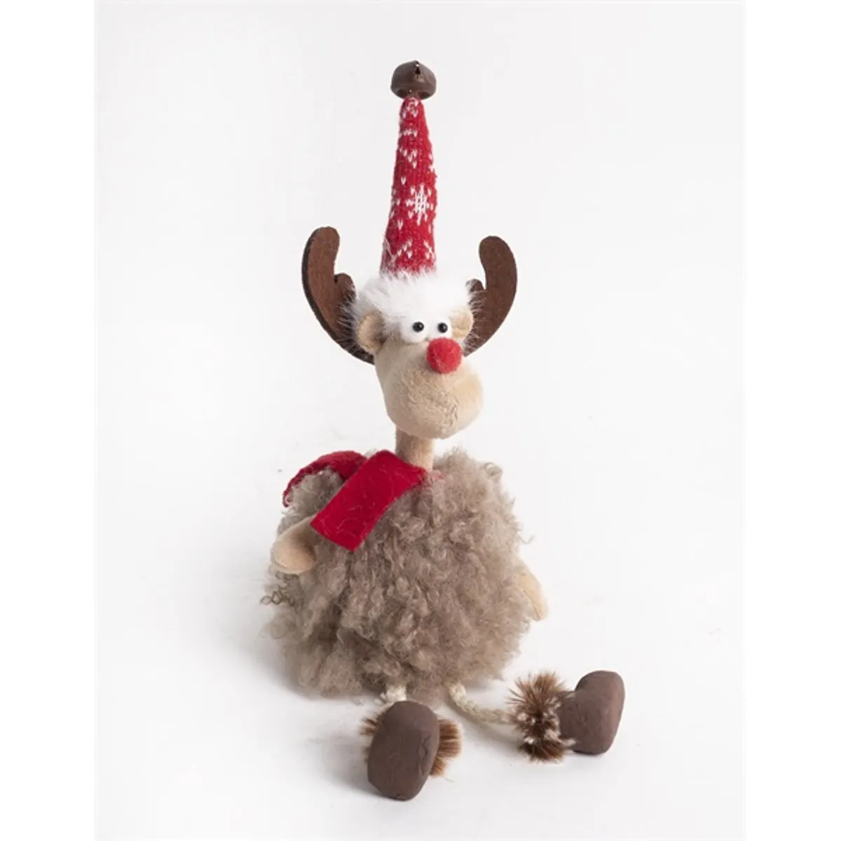 Iris textil rénszarvas ülő barna/piros pi 27 cm #1