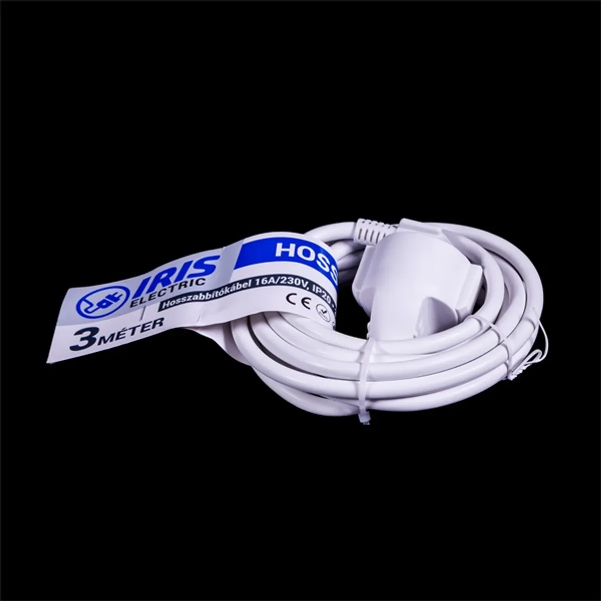 IRIS Electric IEEC-3M-16A/230V Hosszabbító 3 méteres 16A/230V, IP20, fehér #3