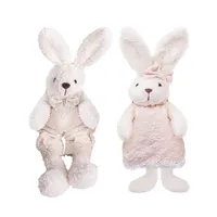 IRIS dekor textil nyuszi fehér/lila virágmintás 2 szortiment 16cm #1