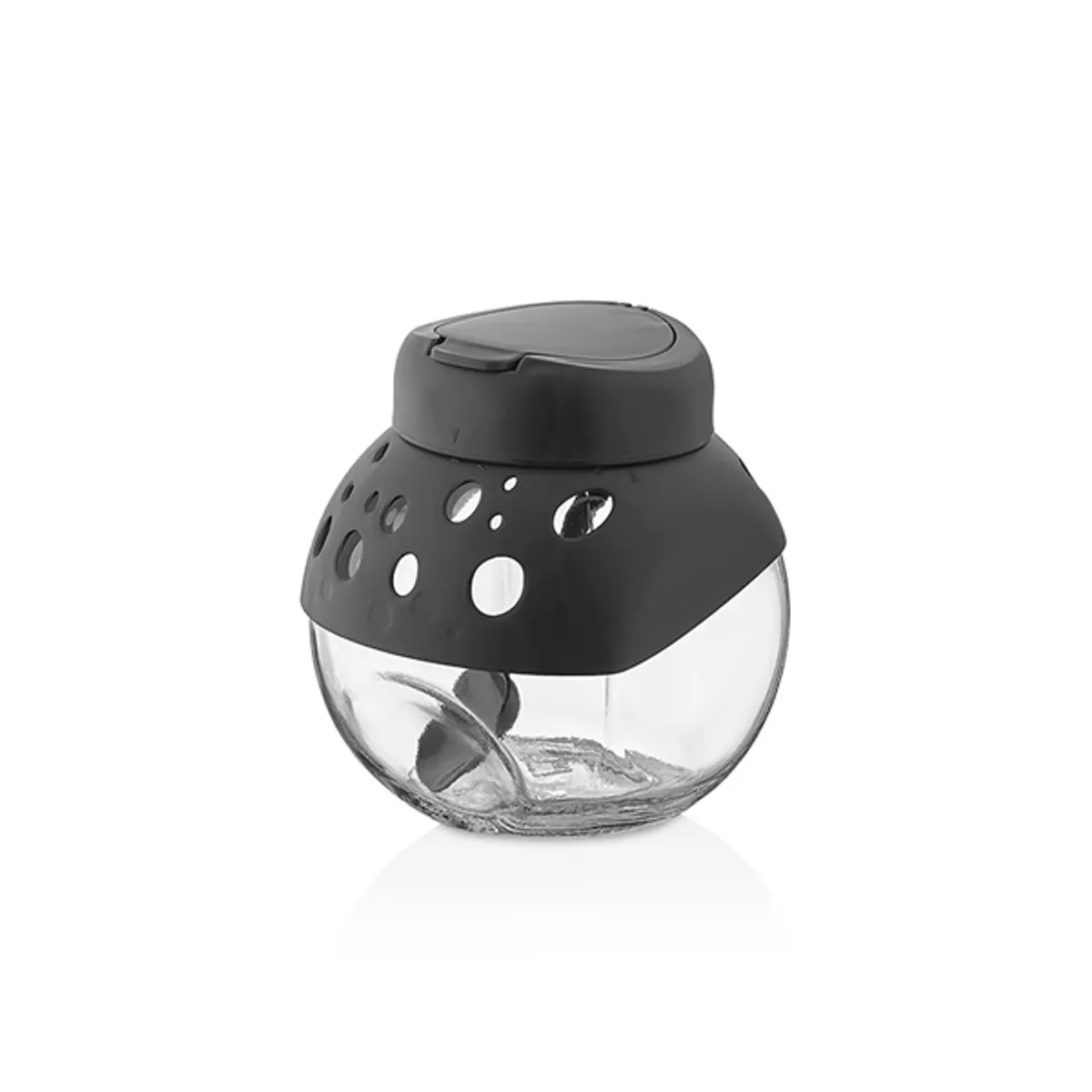 IRIS C-00269 Prisma billenthető üveg tároló kanállal 500ml, antracit, elfántcsont vagy piros színű #1