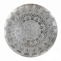 Iris dekor tálca kör 33cm csipke ezüst #1