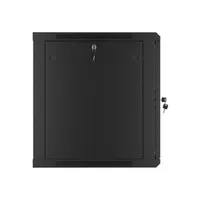 Lanberg WF01-6612-10B 19" 12U SZÉL:600mm MÉLY:600mm MAG:640mm lapraszerelt üvegajtós fekete fali rack szekrény #6