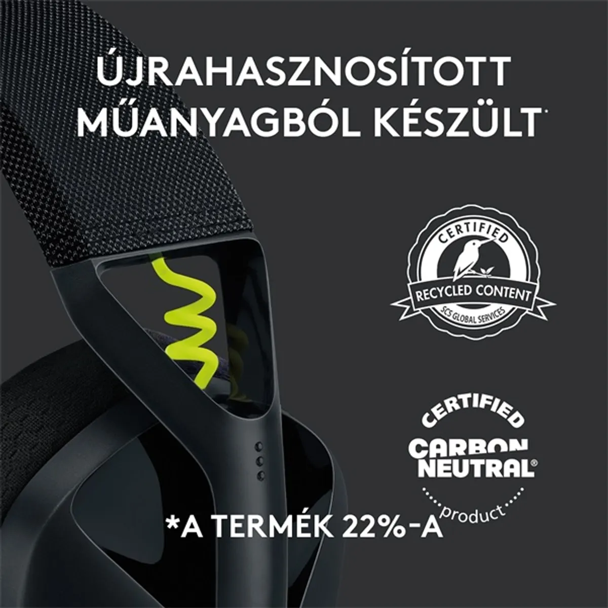 Logitech G435 Lightspeed Wireless fekete gamer headset #7