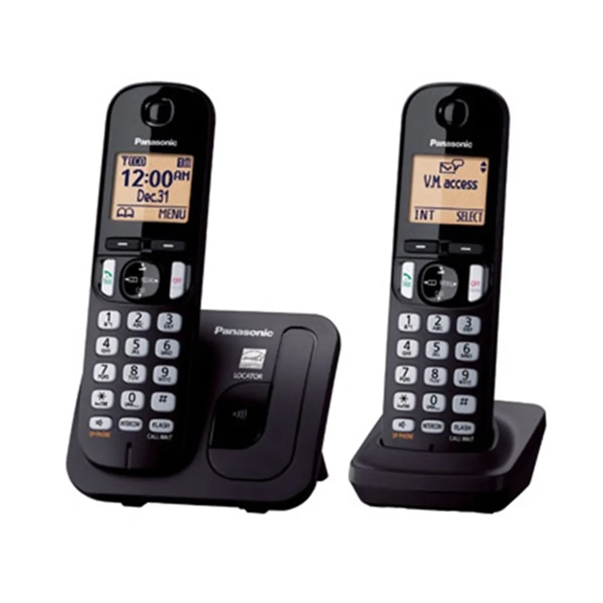Panasonic KX-TGC212PDB DUO DECT hívásazonosítós fekete vezetéknélküli telefon #1