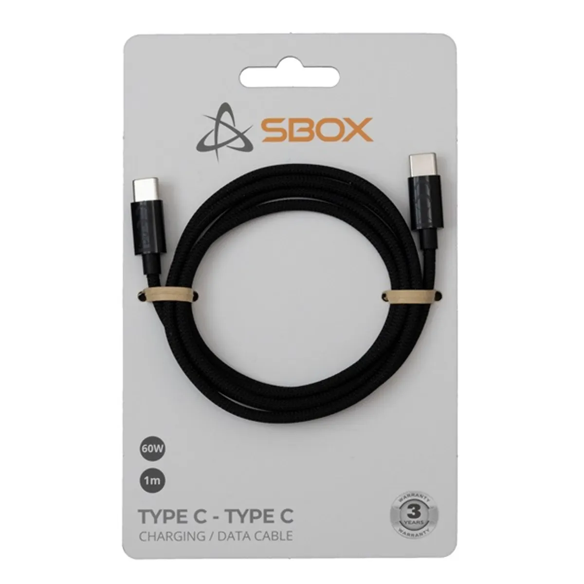 Sbox TYPE-C-1-B 1 60W Type-C fekete adat- és töltőkábel #2