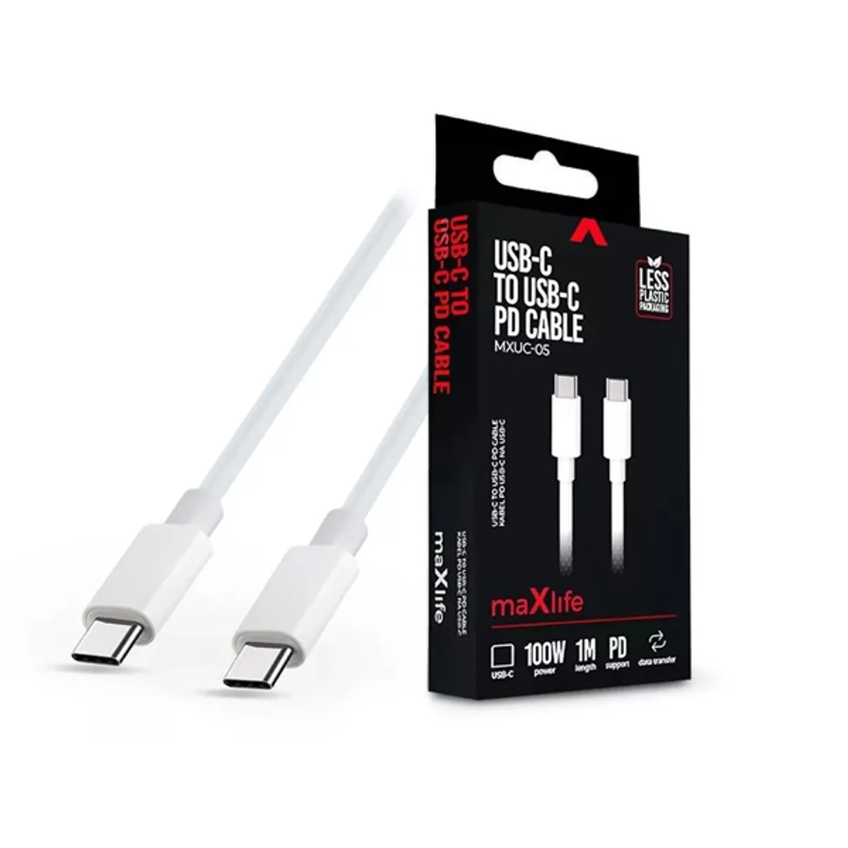 Maxlife TF-0181 1m 100W Type C apa-apa fehér adat- és töltőkábel #1