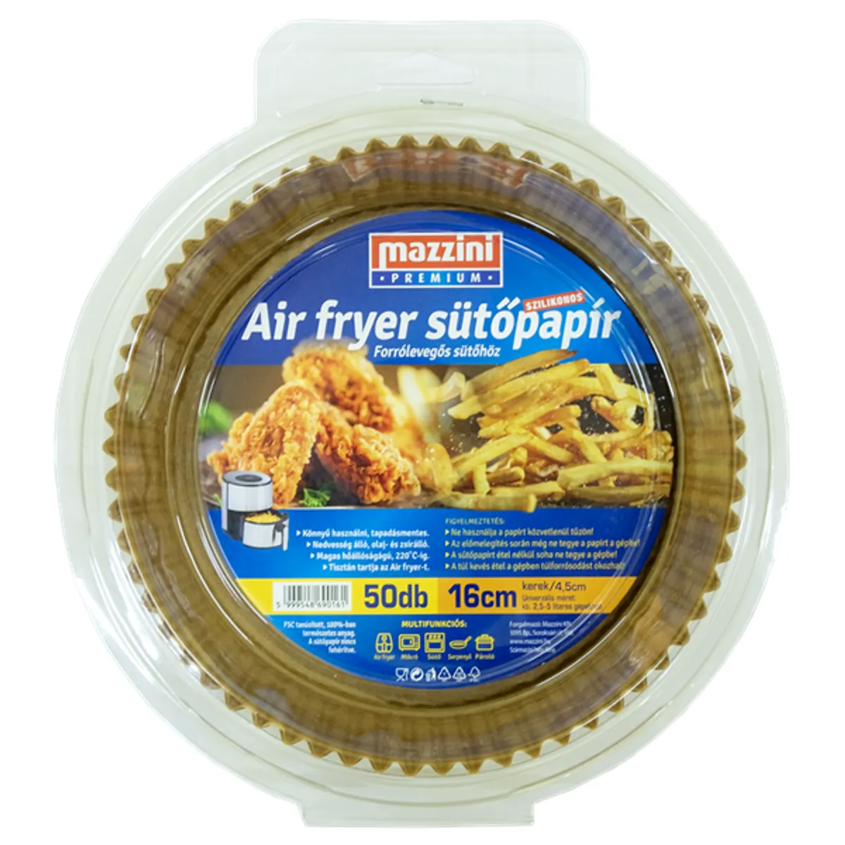 MAZZINI 103055 Premium Air Fryer kerek/16 cm-es/ 50db/csomag sütőpapír #1
