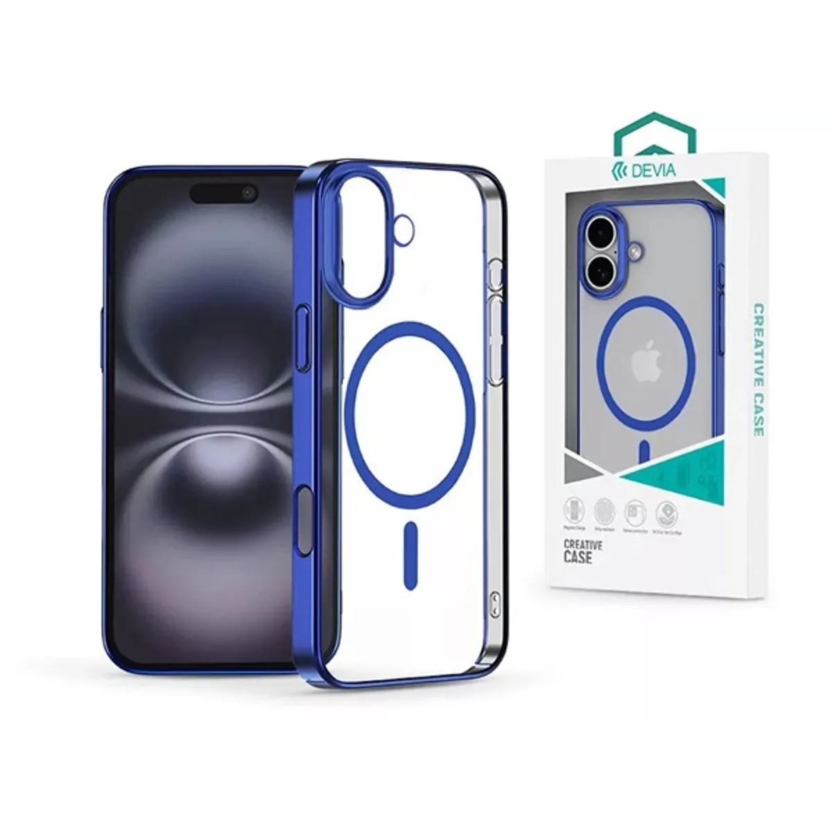 Devia ST116269 Glimmer Magnetic Series Apple iPhone 16 kék tok #1