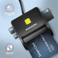 Axagon CRE-SM3SD USB Smart card & SD/microSD/SIM card FlatReader okos kártyaolvasó #3