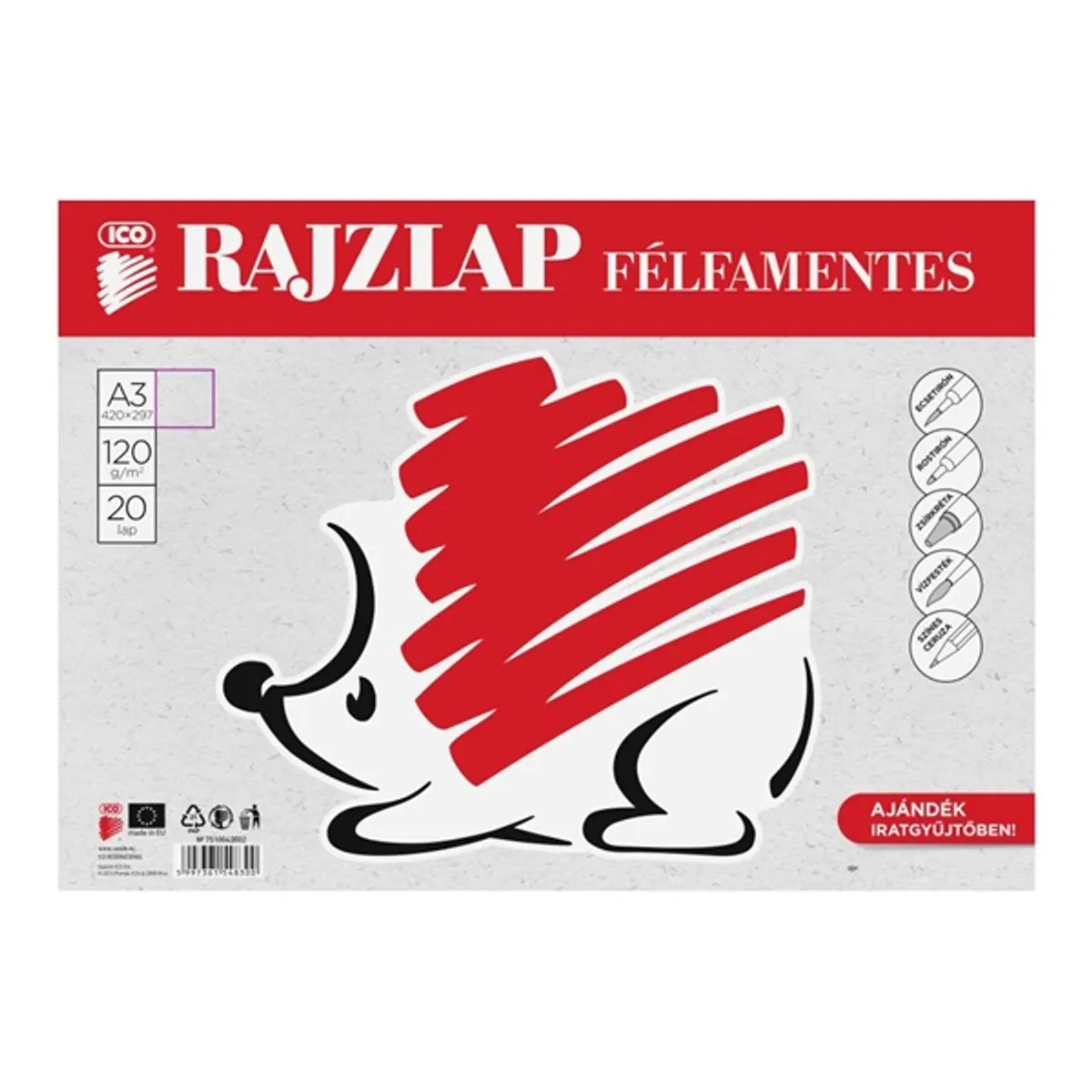 ICO Süni A3 félfamentes 20db rajzlap #1