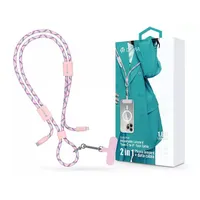 Devia ST124998 Cable Pro5 Woven 1,6m 27W PD Type-C - Lightning pink adat- és töltőkábel + nyakpánt #1