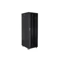 Lanberg FF01-8842-12B 19" 42U SZÉL:800mm MÉLY:800mm MAG:2047mm lapraszerelt üvegajtós fekete rack szekrény #3