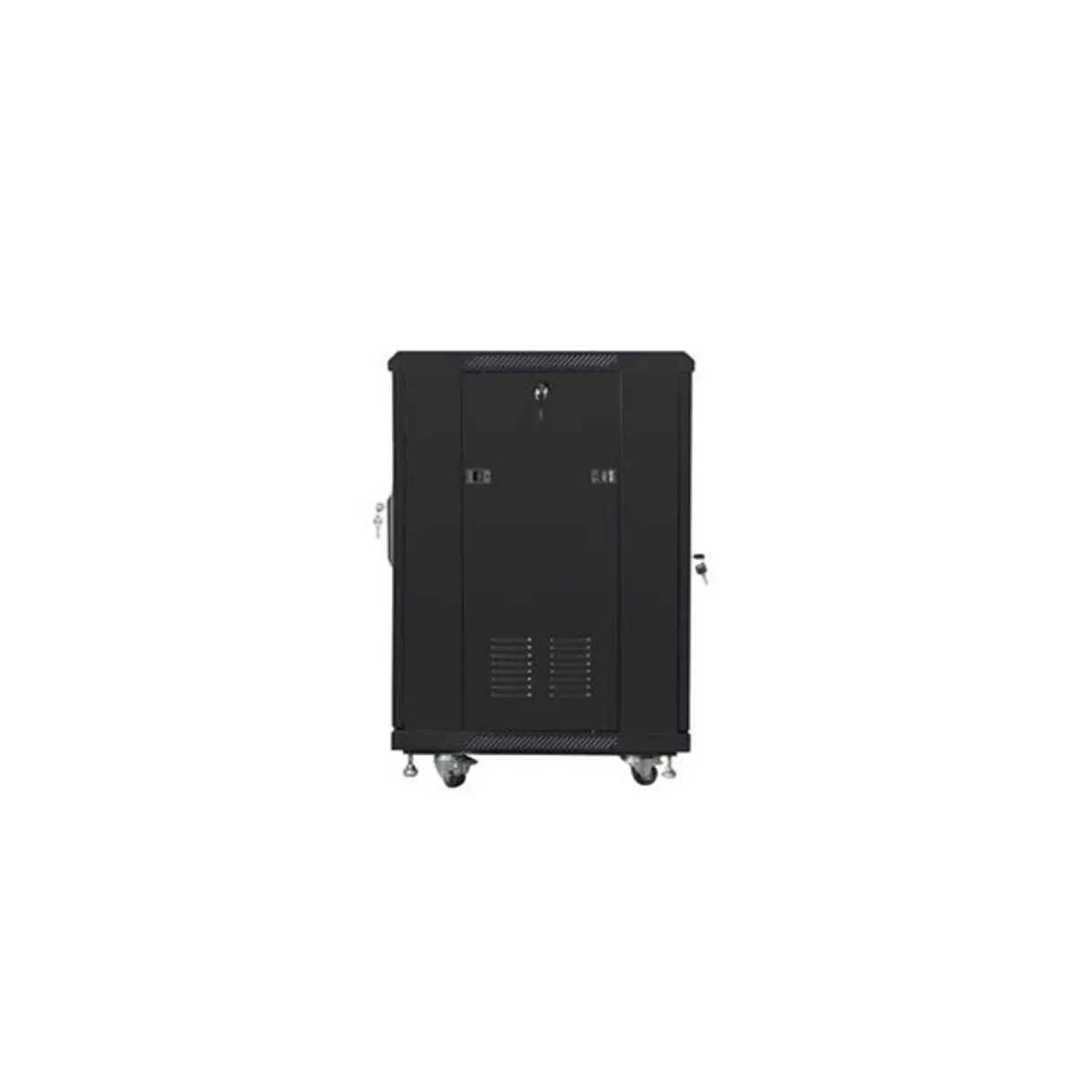 Lanberg FF01-6615-12B 19" 15U SZÉL:600mm MÉLY:600mm MAG:848mm lapraszerelt üvegajtós fekete rack szekrény #4