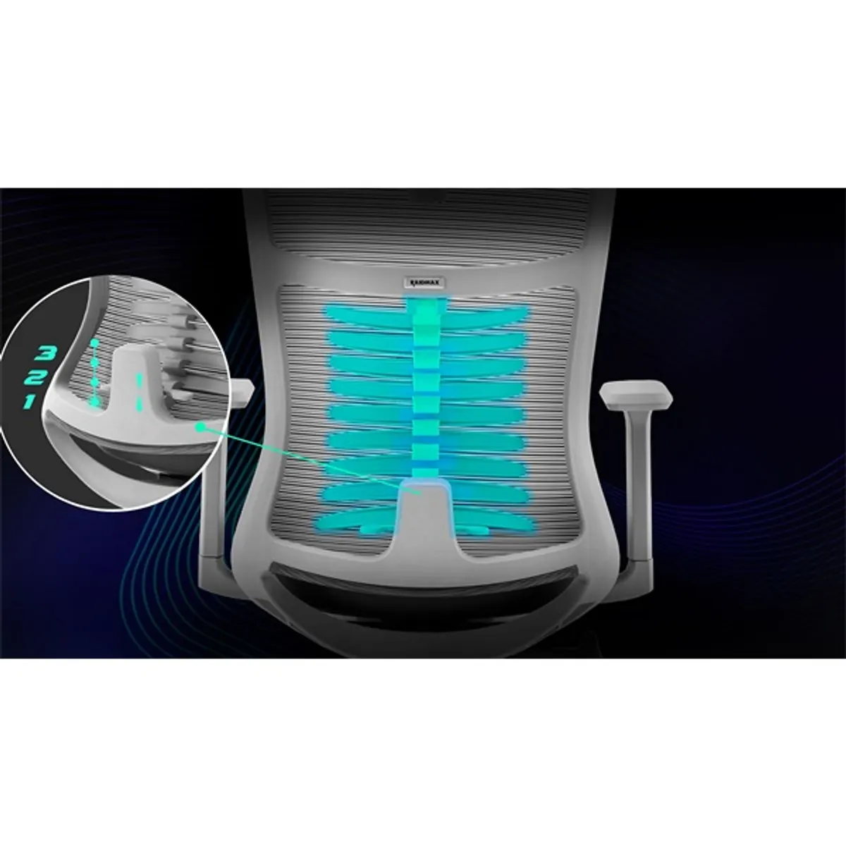 RAIDMAX EK601 fekete ergonómikus szék #4