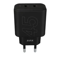 AVAX CH602B SPEEDY+ 45W GaN 2x USB-C PD3.0 fekete gyors töltő adapter #2