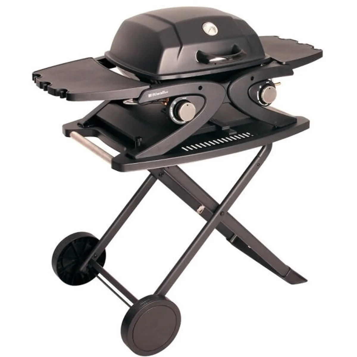 Riwall RGG 20 Compact SET4,2 kW, 2 gázégővel és összecsukható asztallal gázüzemű mobil grillsütő #1