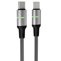 AVAX CB632 STEELY LED 1m 60W USB-C fekete fonott gyorstöltő kábel #4