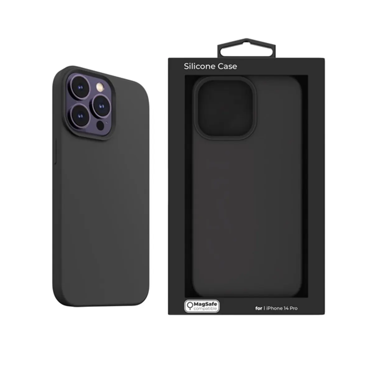 NextOne IPH-14PRO-MAGCASE-BLACK iPhone 14 Pro fekete szilikon MagSafe hátlap #1