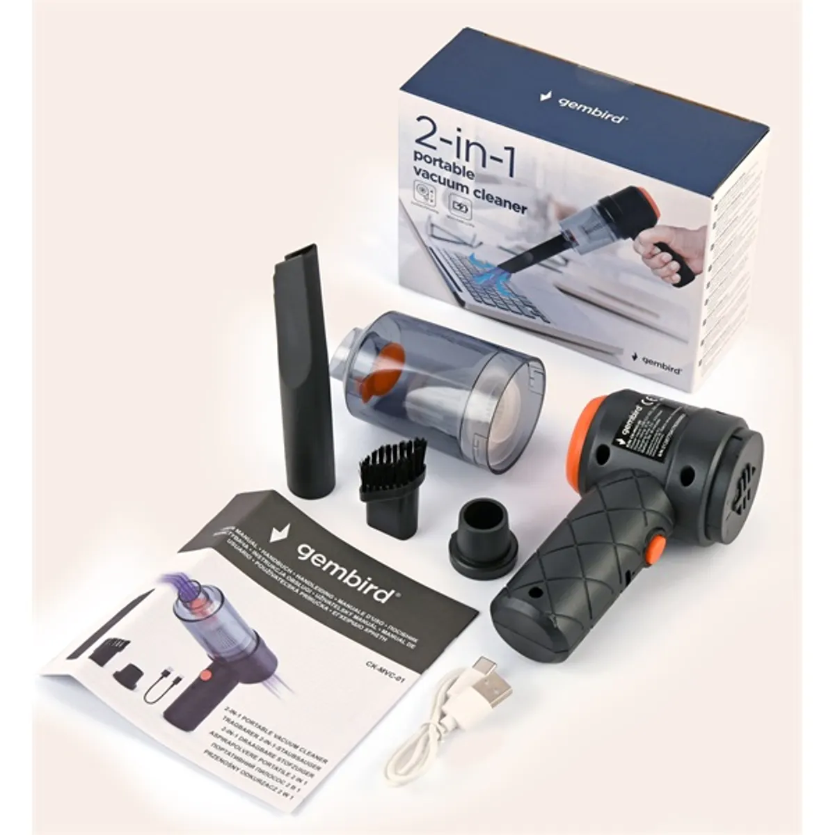 Gembird CK-MVC-01 2in1 hordozható akkumulátoros porszívó (morzsa vagy autós), fekete #9